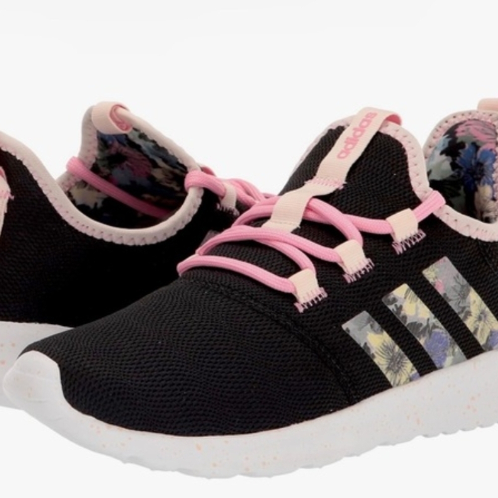 NIB Girls Size 2 Adidas Kids Black / Pink  Sneakers